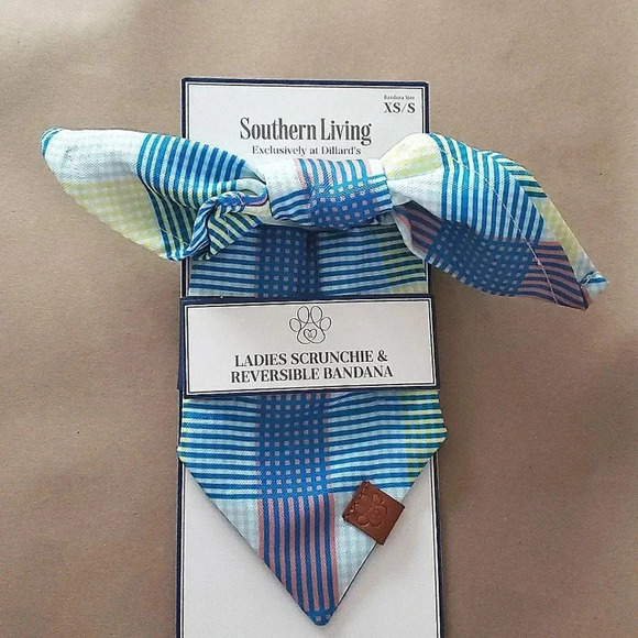 Southern Living Other - Pet Bandana With Matching Owner Scrunchie Set NWT